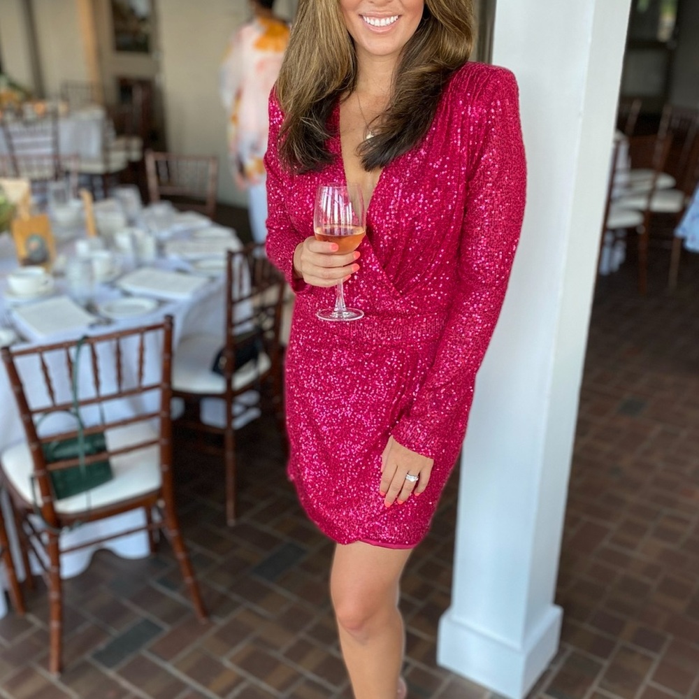 Ramy Brook Pink Sequin Mini dress 10